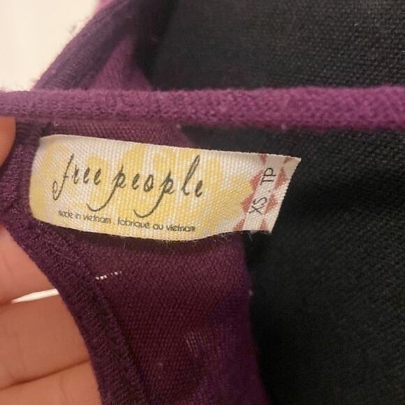 Free People Plum Open Back Top Long Sleeve Top XS - Picture 7 of 7